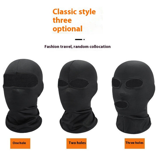 Riding Sun Block And Dustproof Headgear Pure Black Ice Breathable