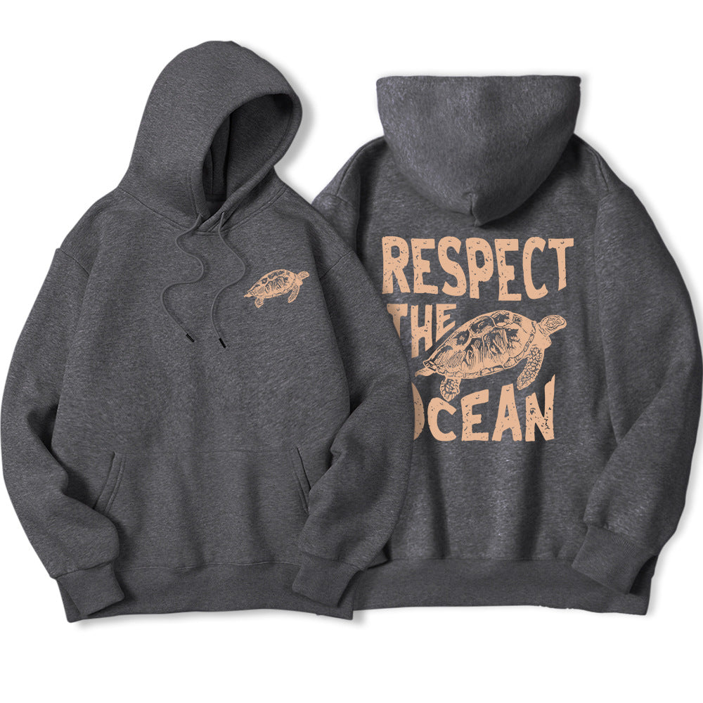 Respect Ocean Green Sea Turtles Men's Hoodie